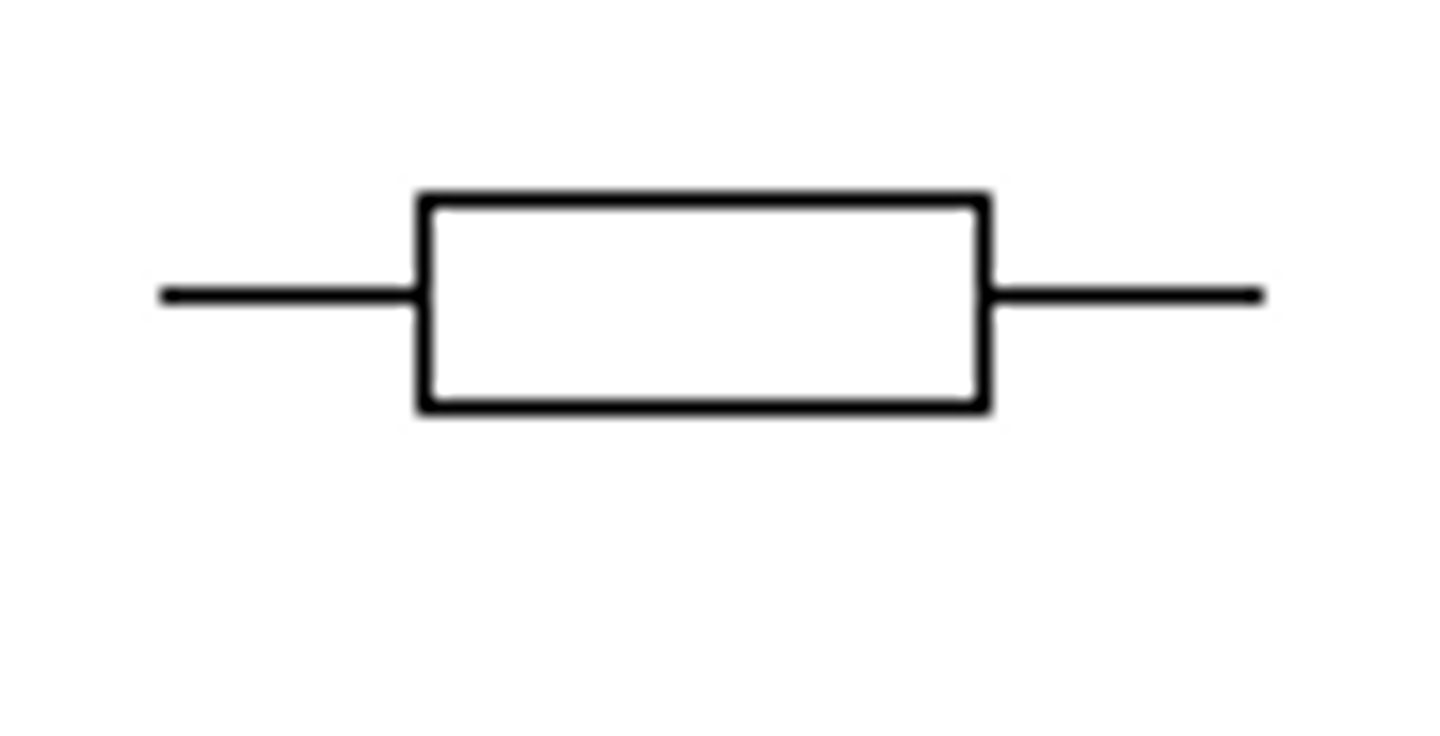 <p>Electronics Information: The symbol, seen here, indicates a resistor having a defined electrical resistance which is not adjustable.</p>