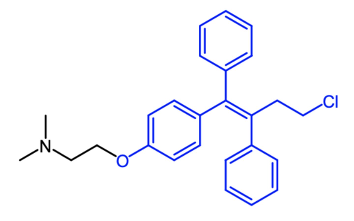 <p>(antiestrogen -- SERM)</p><p>MOA: selective estrogen antagonist</p><p>indication: breast cancer</p><p>ADME: N-desmethyl toremifene = active metabolite</p><p>BBW: QTc prolongation</p>