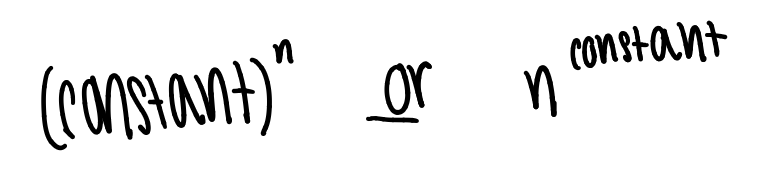 <p>which term “grows” faster as n approaches infinity?</p>