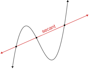 <p>A line that intersects a curve at two points</p>