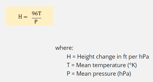 <p>H = 96T/P</p>