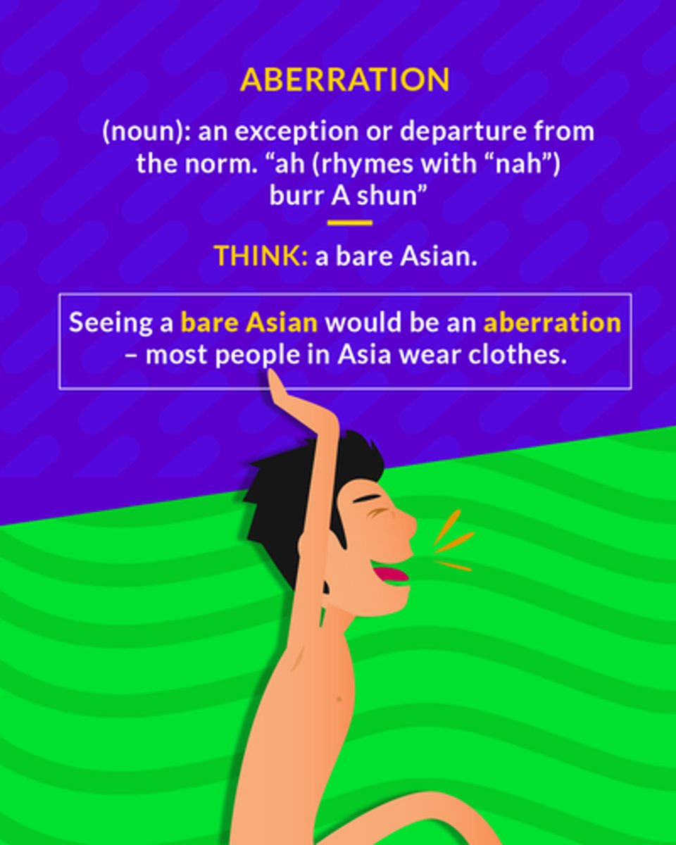 <p>noun: a state or condition markedly different from the norm</p><p>noun: different from normal</p>