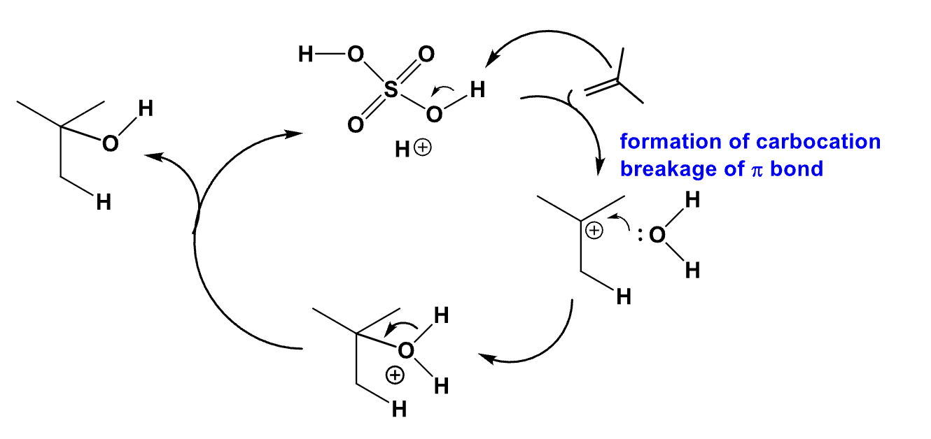 <p>Since the carbocation is an intermediate, there will be a very strong dependence on electron density. The more electron rich an alkene is, the faster the reaction is. </p>