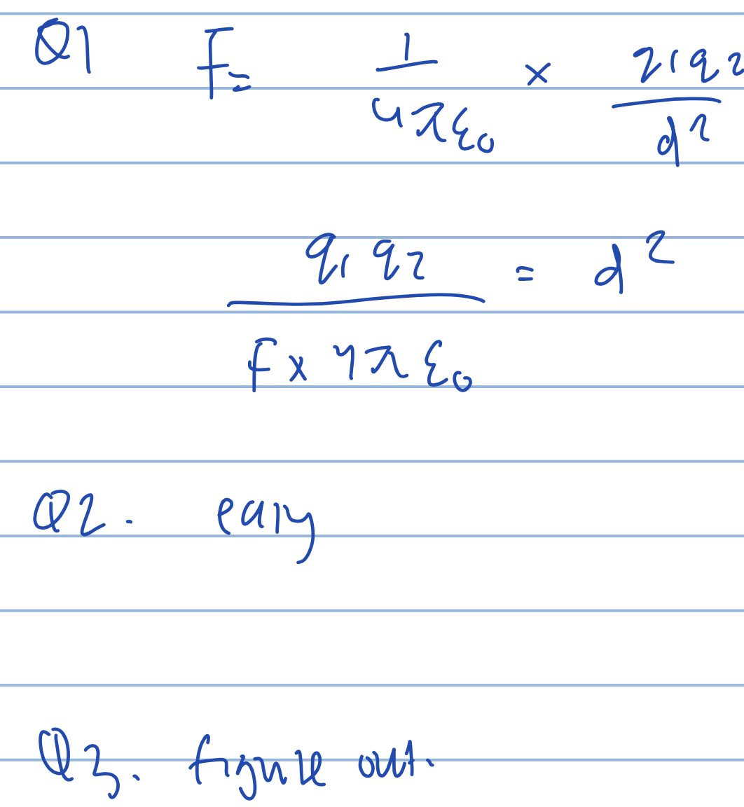 <p>Part3) x=d(q1-sqrt(q1q2))/(q1-q2)</p>