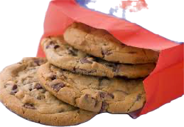<p>a small container or bag holding cookies or biscuits, typically used for packaging or convenience. </p><p></p>