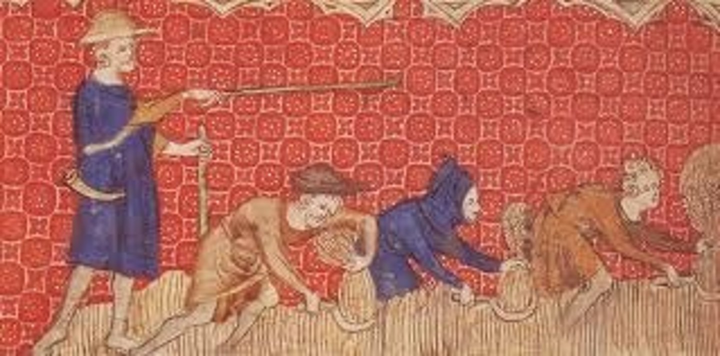 <p>Refers to a system of unpaid labor required by the government, typically involving forced work on public infrastructure projects.</p>