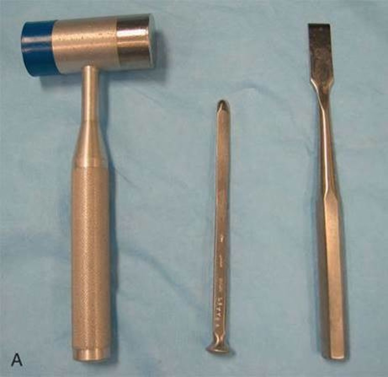 <p>wedge-shaped instruments used to cut or shape bone</p>