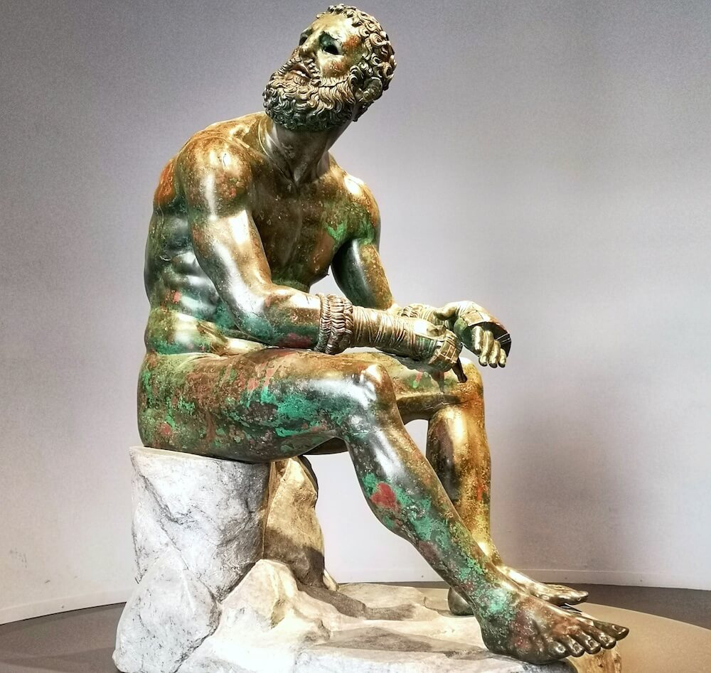 <p>Seated Boxer</p>