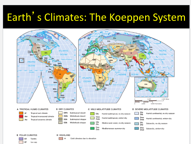 Maps that specifically tell us the climate of different regions in the world
