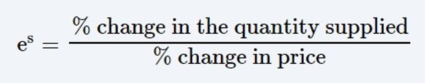 <p>a measure of how much the quantity supplied of a good responds to a change in the price of that good, computed as the percentage change in quantity supplied divided by the percentage change in price</p>