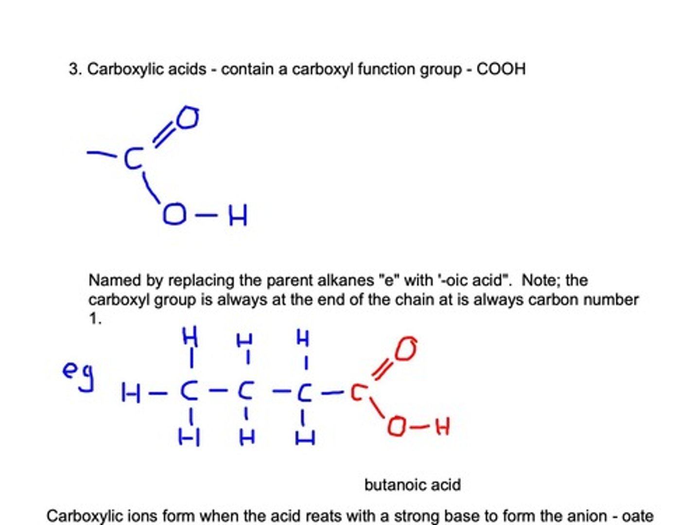 <p>Contain carboxyl group (-COOH) at the end.</p>