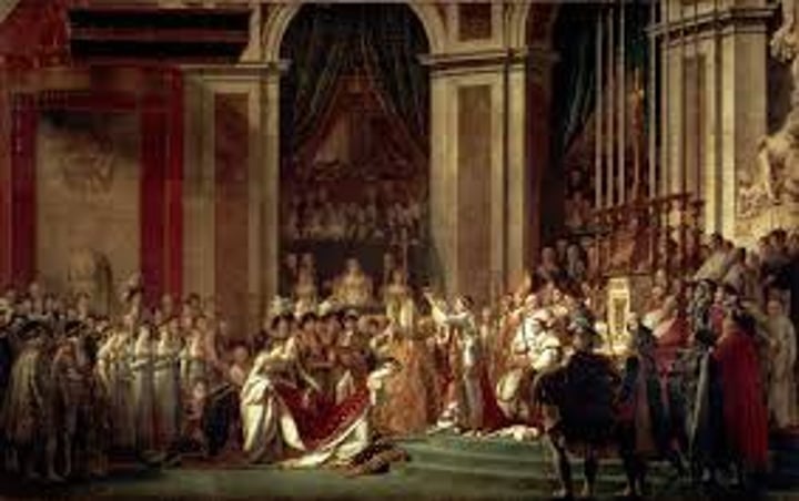 <p>___ was a Neoclassic painter. Napoleon commissioned him to do several paintings as propaganda pieces to promote Napoleon's reign.</p>