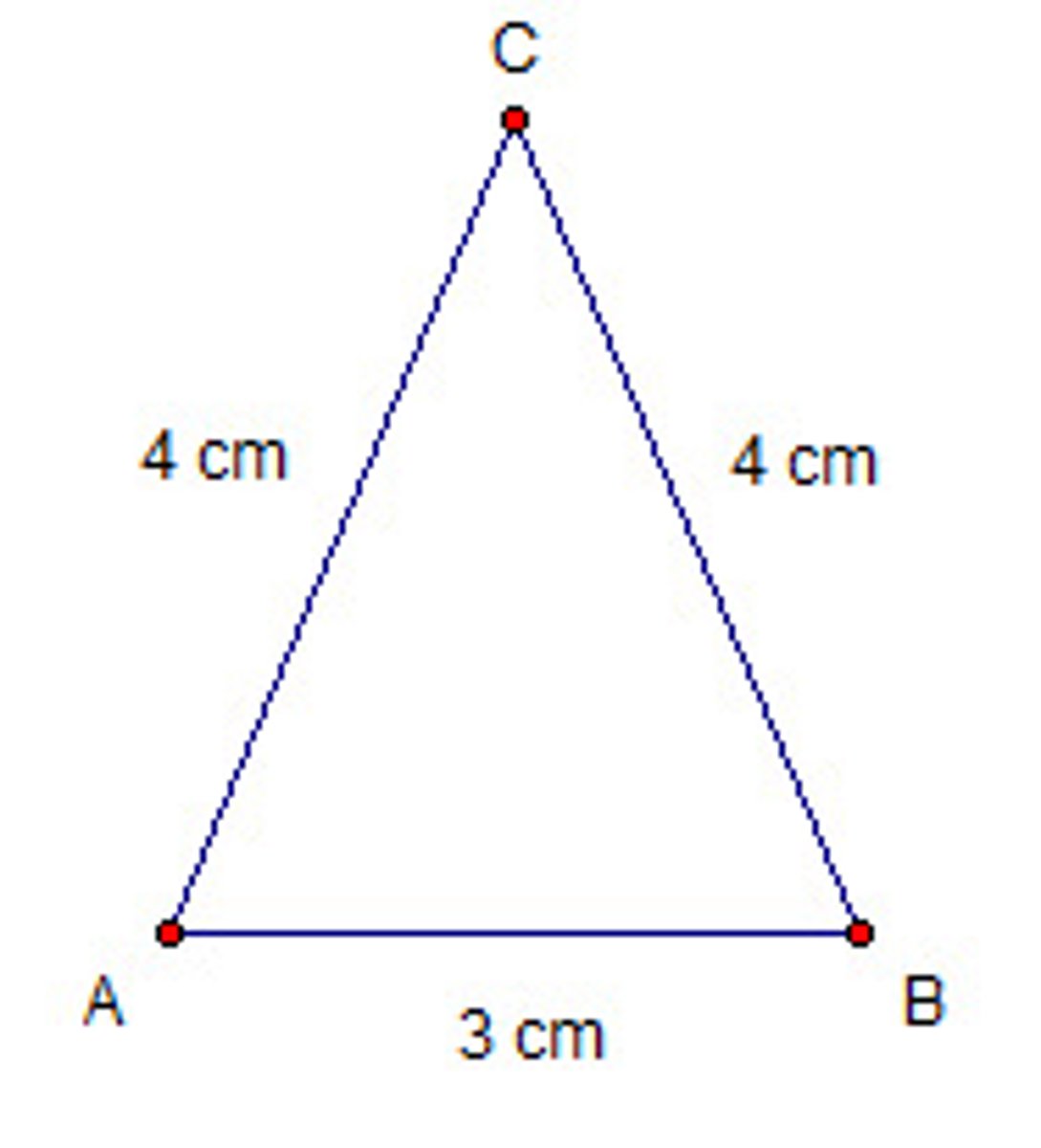 <p>a triangle with at least two congruent sides</p>
