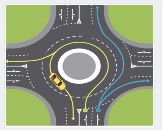 <p>Use the extreme right lane, indicate right, and join the same lane.</p>