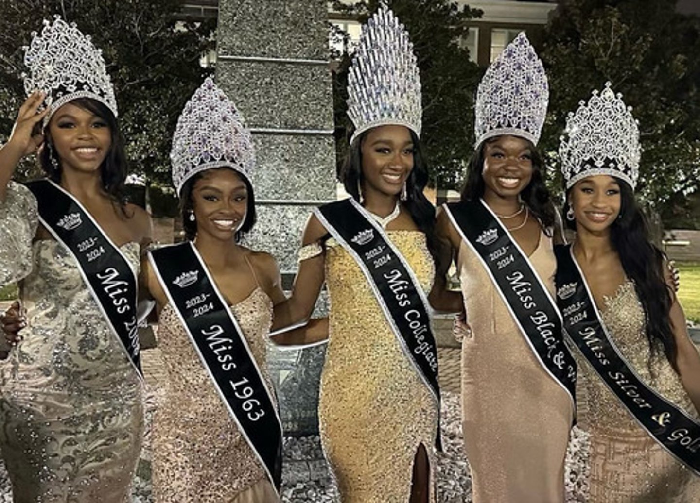 <p>1) Chandler Brenee Gaskin (Miss Collegiate 100)</p><p>Contestant #6</p><p>B.S in Healthcare Management, Montgomery AL, October 2, 2002</p><p>2) Kiauna Watson (Miss 1963)</p><p>Contestant #1</p><p>B.S in Pre-Cardiopulmonary, Pensacola, FL, November 29, 2002</p><p>3)Dailyn Rollins (Miss Black and White)</p><p>Contestant #5</p><p>Computer Information Systems, Upper Marlboro, Maryland, December 14, 2002</p><p>4) Khailah Neil (Miss Silver and Gold)</p><p>Contestant #4</p><p>Pre-Nursing, Jacksonville, FL, January 14, 2003</p><p>5) Laila Smith (Miss 2008)</p><p>Contestant #10</p><p>Pre-Veterinary, Jacksonville, FL, March 9, 2004</p>