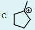 <p>The reaction shown is <strong>Markovnikov addition</strong> of HCl to an alkene. The first step of the reaction is the pi bond of the alkene reaching out to grab a proton from HCl. The H-Cl bond then breaks, releasing a chloride anion. A <strong>carbocation intermediate</strong> is formed in the process. It is important to remember the more substituted the carbocation, the more stable. The carbocation that forms as an intermediate in the Markovnikov addition reaction is the more substituted (more stable) carbocation, which is lower in energy. The complete reaction mechanism is shown below.</p><p>Therefore, <strong>Option C</strong> is the <strong>correct</strong> answer.</p><img src="https://organic-chemistry.s3.amazonaws.com/Test+5/Question+9+Solution+1.png" data-width="50%" data-align="center"><p></p>