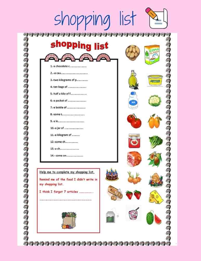<p>list to go shopping </p>