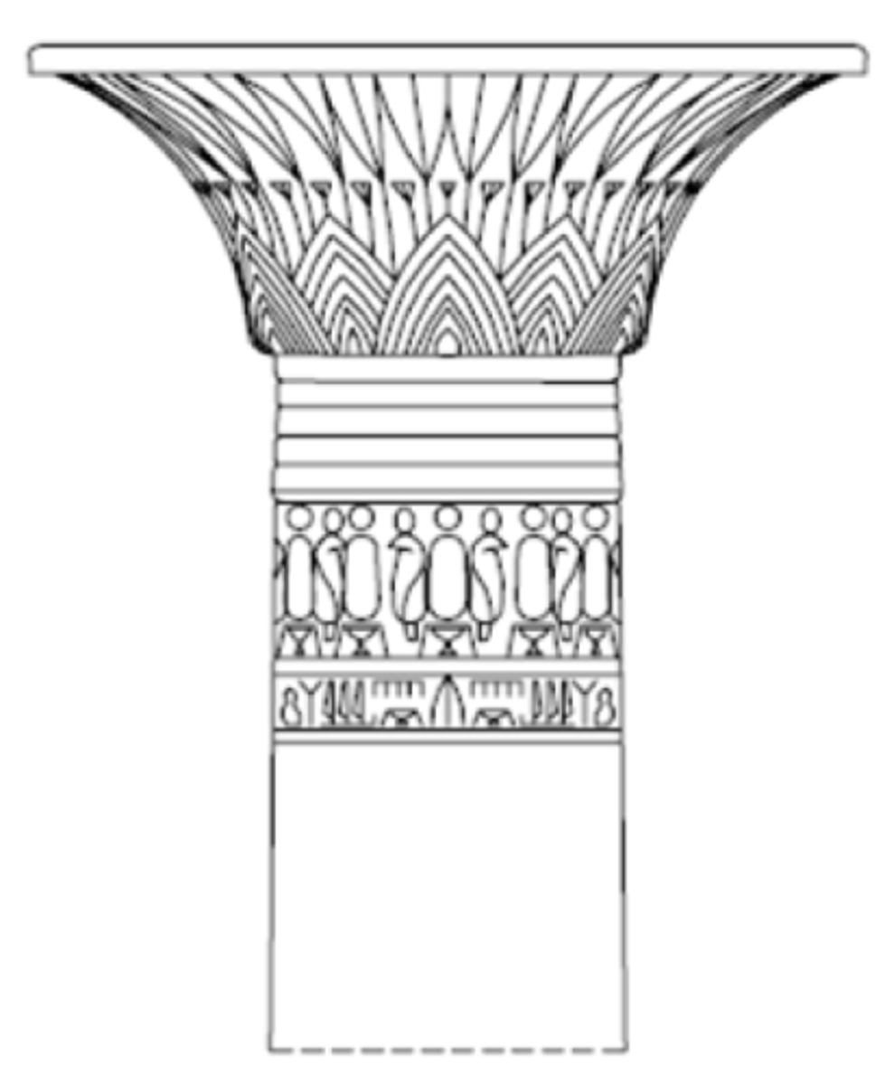 <p>What is this type of capital? Bell shaped form; either lotus or papyrus</p>
