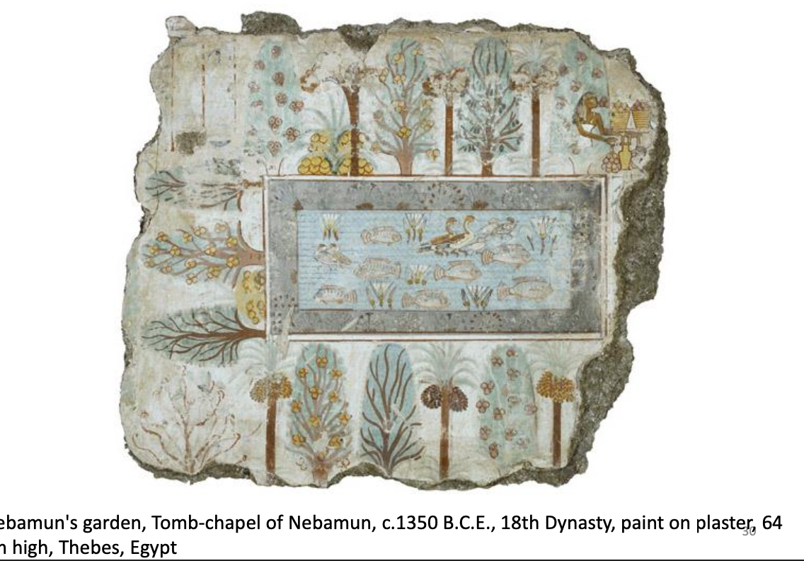 <p>Nebamun's garden wall painting</p>