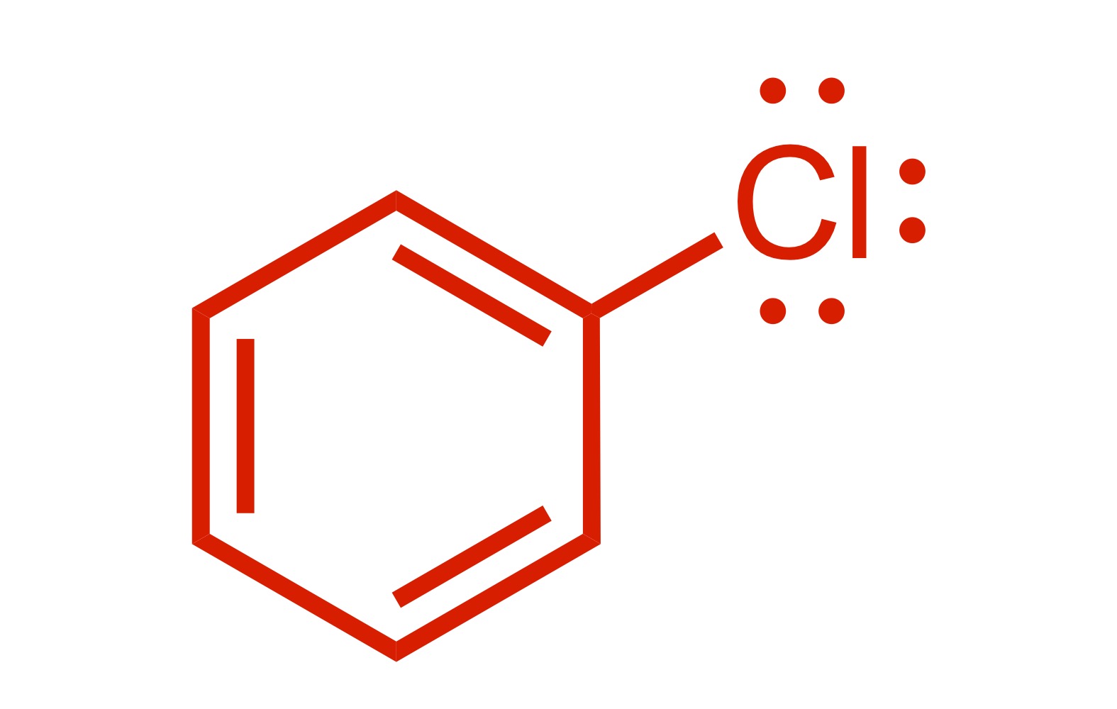 <p><span>1 Cl group attaches to the cyclohexane (with lone pairs)</span></p>