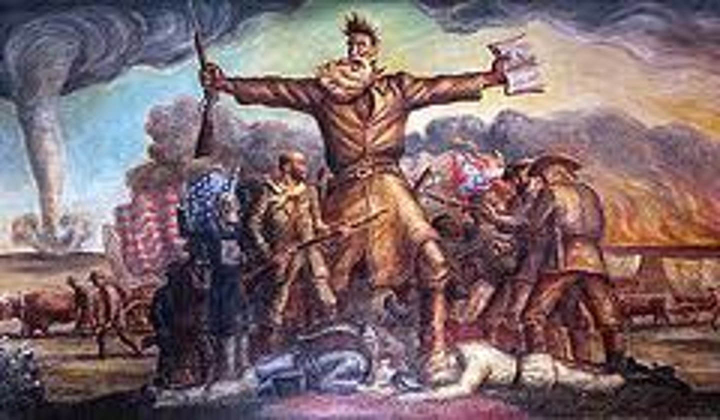 <p>Violent conflict over slavery in Kansas after passage of Kansas-Nebraska Act.</p>