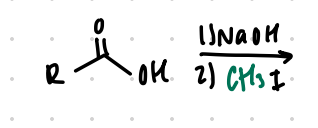 <p>Reagent:</p><p>NaOH</p><p>———&gt;</p><p>CH<sub>3</sub>I</p>