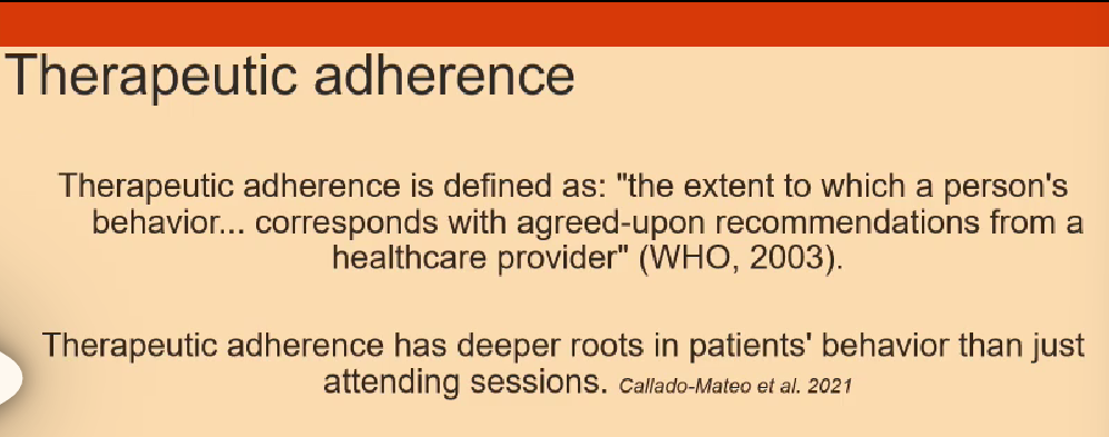 therapeutic adherence definition