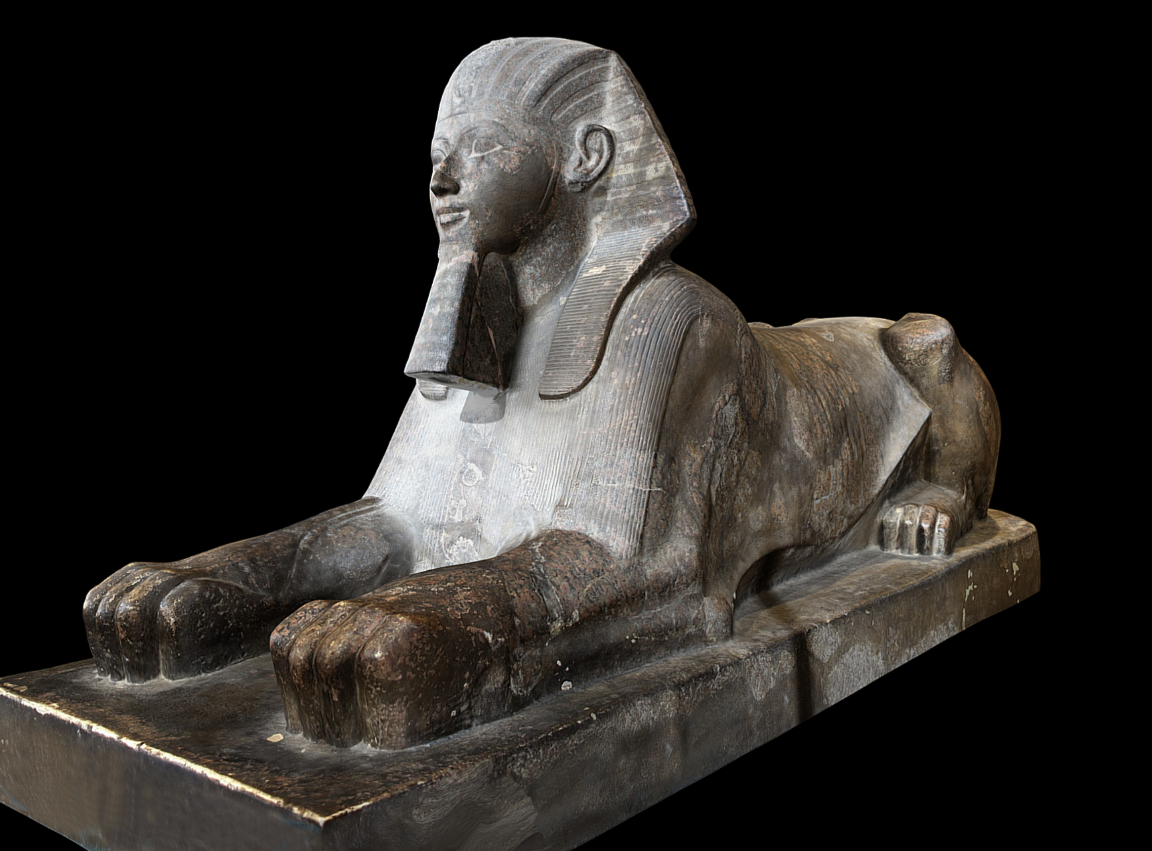 <p><span><span>Red granite sphinx of Hatshepsut</span></span></p><p><span><span>from Deir el-Bahari in her </span></span><span>mortuary temple</span></p><p><span><span>Located in the Cairo Museum</span></span></p><p><span><span>its her head on a lion body - wearing male pariah attire to show her rule</span></span></p><p><span><span>18th dynasty </span></span></p><p></p>