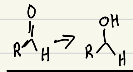 <p>NaBH<sub>4 </sub>or LiAlH<sub>4 </sub>good reducing agent</p>