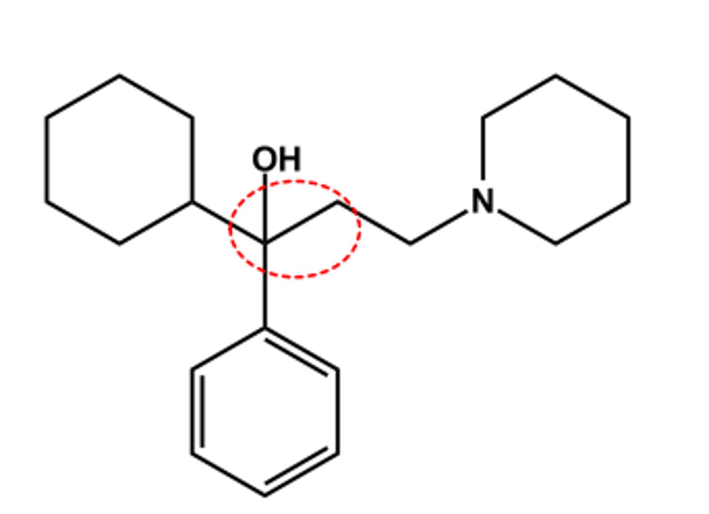<p>- Tertiary N permits systemic effects</p><p>- No ester, so longer duration</p><p>- LogP ca. 4.5; pKa ca. 9.9</p><p>- Use: adjunctive treatment of Parkinson's disease</p>