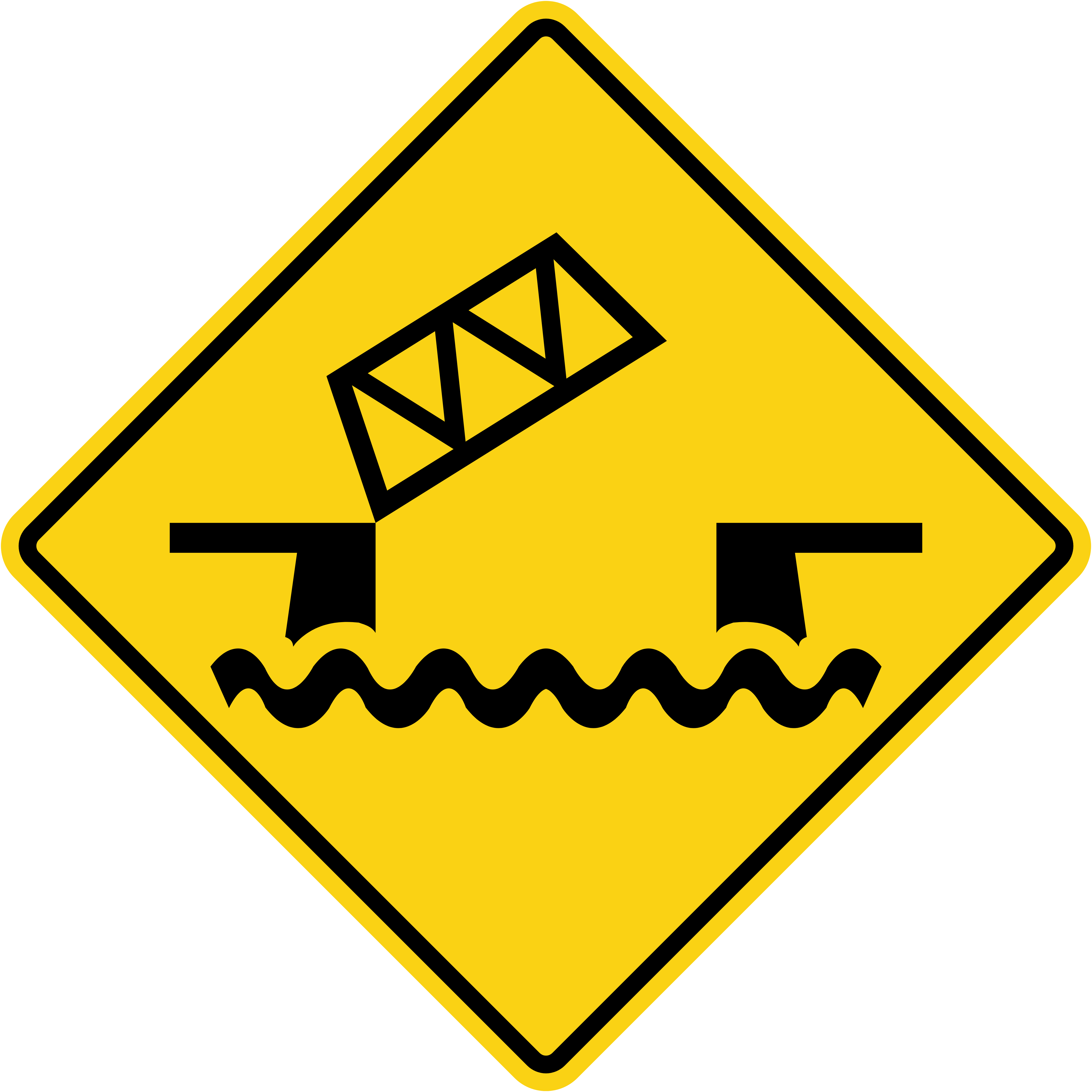 <p>What does this sign tell you about the upcoming bridge?</p>