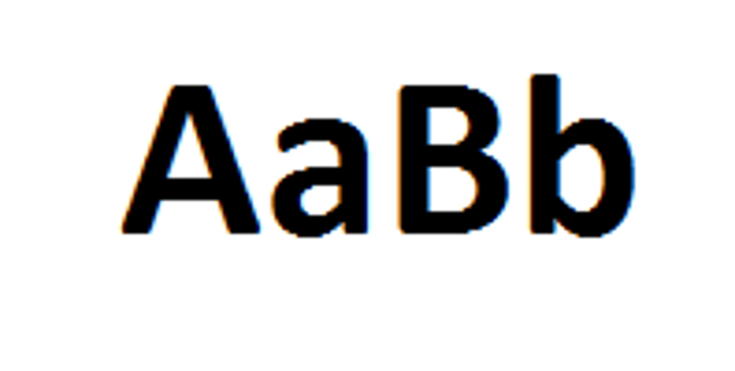 <p>A set of alleles that are responsible for a certain trait. (letters)</p>