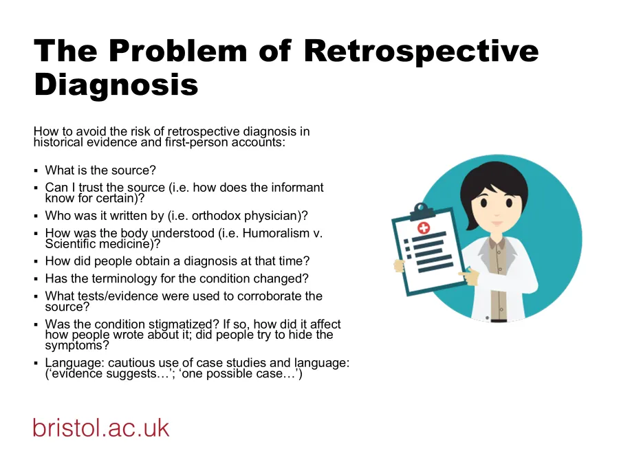 <p>written by orthodox physician, patient…</p><p>is there way can corroborate the source?</p><p>how did it affect how people wrote ab. it? Did they shroud it in euphemisms?</p>