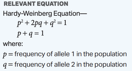 <p>model for predicting allele frequencies in non evolving population</p><ul><li><p>Hardy-Weinberg equilibrium - requires large population size, random mating, no gene flow, no mutations, no natural selection</p></li></ul><p></p>