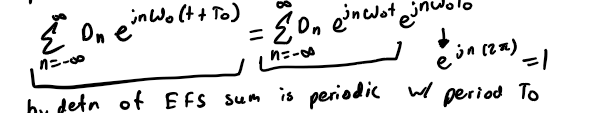 <p>a single period of a periodic signal x(t) and it will be valid for all time t; replace t w/ (t +To) in the sum</p>