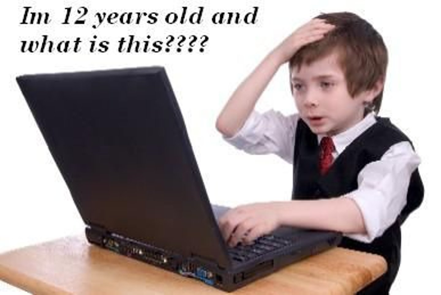 <p>(S) He is ... years old.</p>