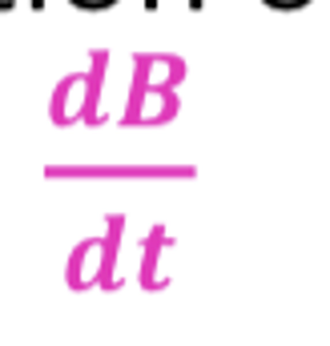 <p>dB/dt</p><p>(positive sign shows that the concentration of drug B increases over time T)</p>