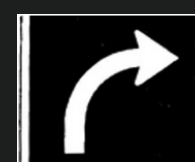 Lane arrows: Right turn only lane sign

\
