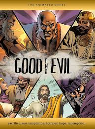 <p>the good angel says “Sweet Faustus, think of heaven, and heavenly things.” and the bad angel says: “Think of honour and of wealth.” </p>