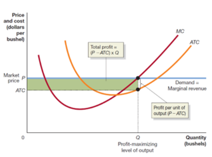 <p>profit = (price - average total cost) * quantity</p>
