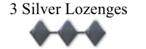 <p>3 Silver Lozenges </p>