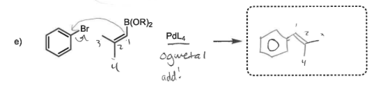 <ul><li><p>replaces halogen with carbon chain containing double bond</p></li><li><p>organometallics</p></li></ul><p></p>