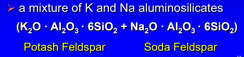 <p>a mixture of K and Na aluminosilicates </p>