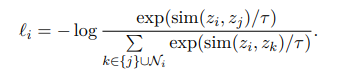 <ul><li><p>Idea: learn an encoder so embeddings of a positive pair (same instance, different views) are close while negatives are apart</p></li><li><p>with one positive j for anchor i and negatives N<sub>i</sub></p></li><li><p>More negatives make the denominator harder, encouraging discrimination </p></li></ul><p></p>