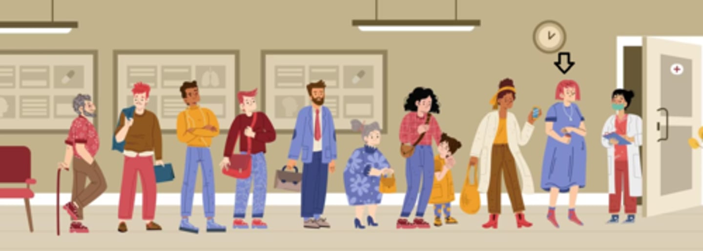 <p>¿Qué lugar ocupa la persona señalada en la fila?</p>