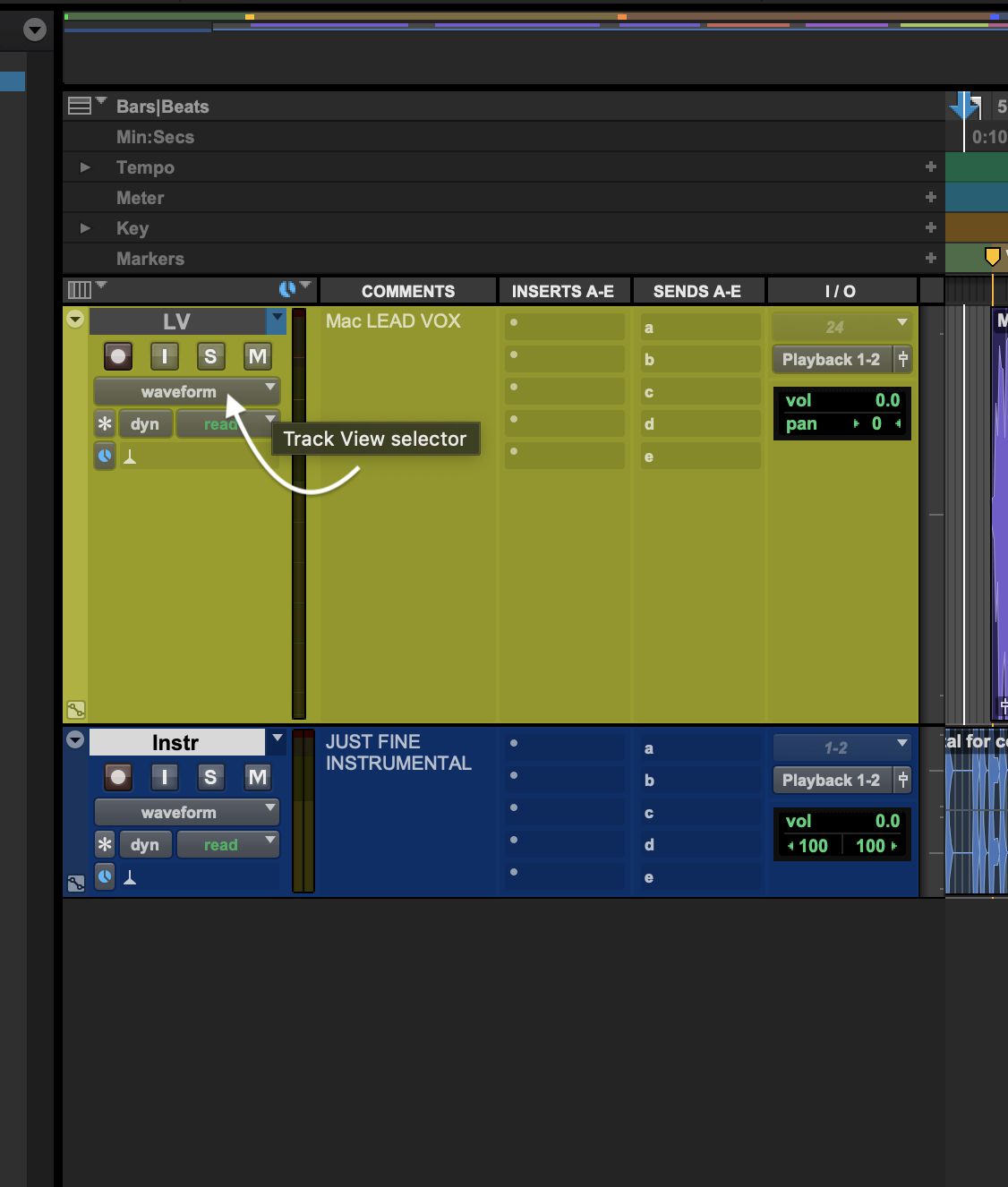<p>In the Track View selector, click and choose Playlists.</p>