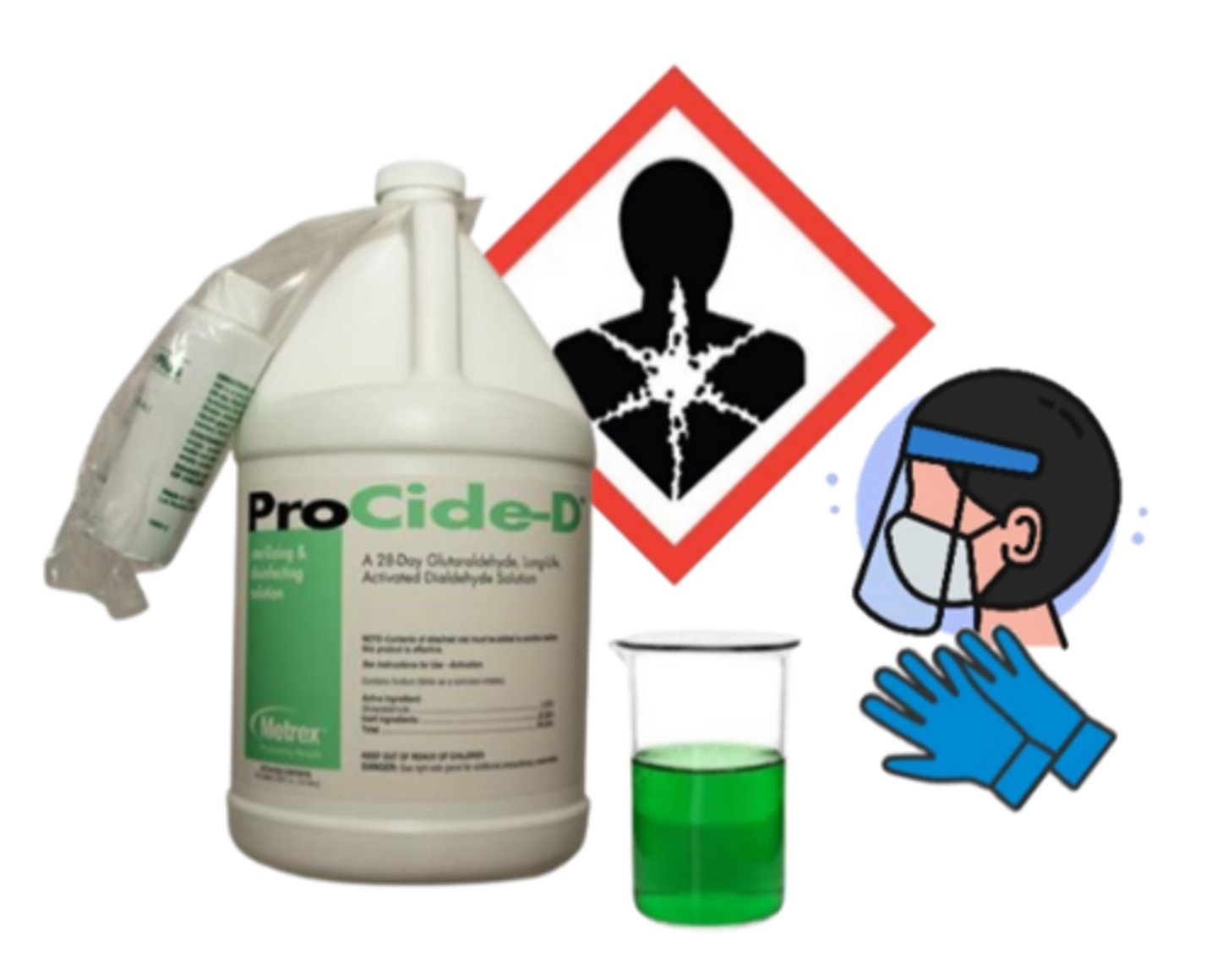 <p>an HLD that requires activation to work &amp; is compatible with many materials, including heat-sensitive devices; must be used with PPE in well-ventilated areas (strong irritant with sharp, pungent odor)</p>