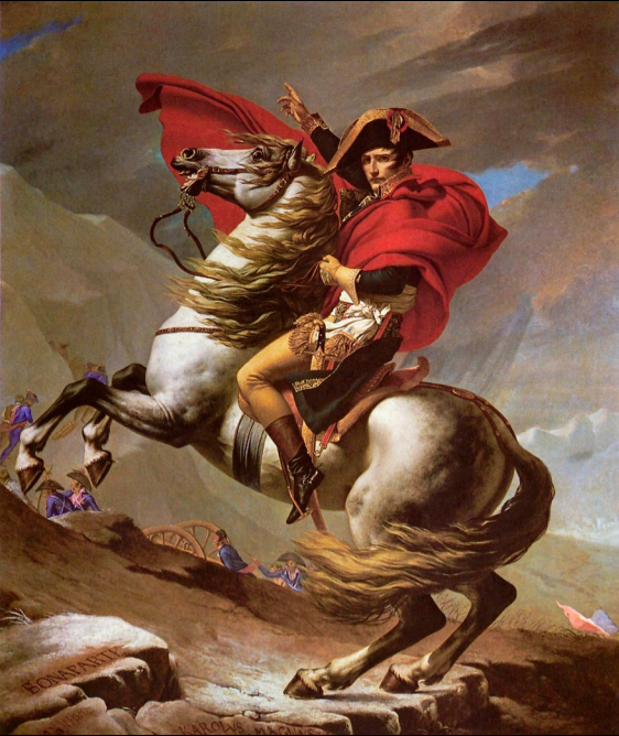 <p>David, Napoleon Crossing the Alps, 1801</p>