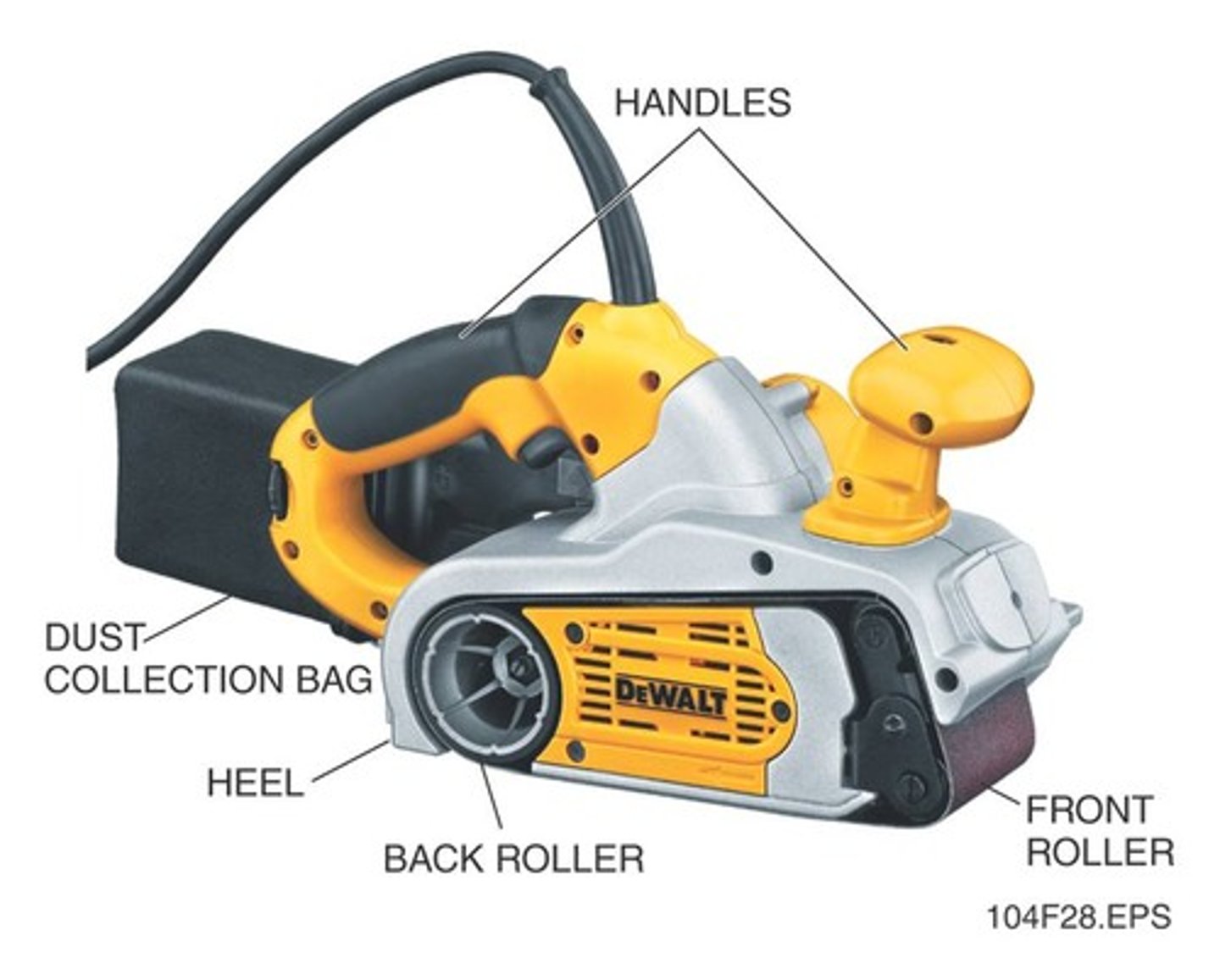 <p>a sander that uses a moving abrasive belt to smooth surfaces.</p>