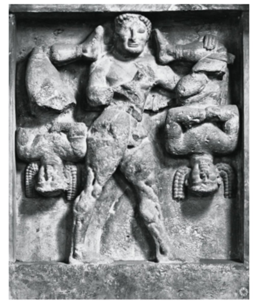 <p>date: 575-550 BC</p><p>material: limestone</p><p>narratives: herakles and the kerkopes</p>